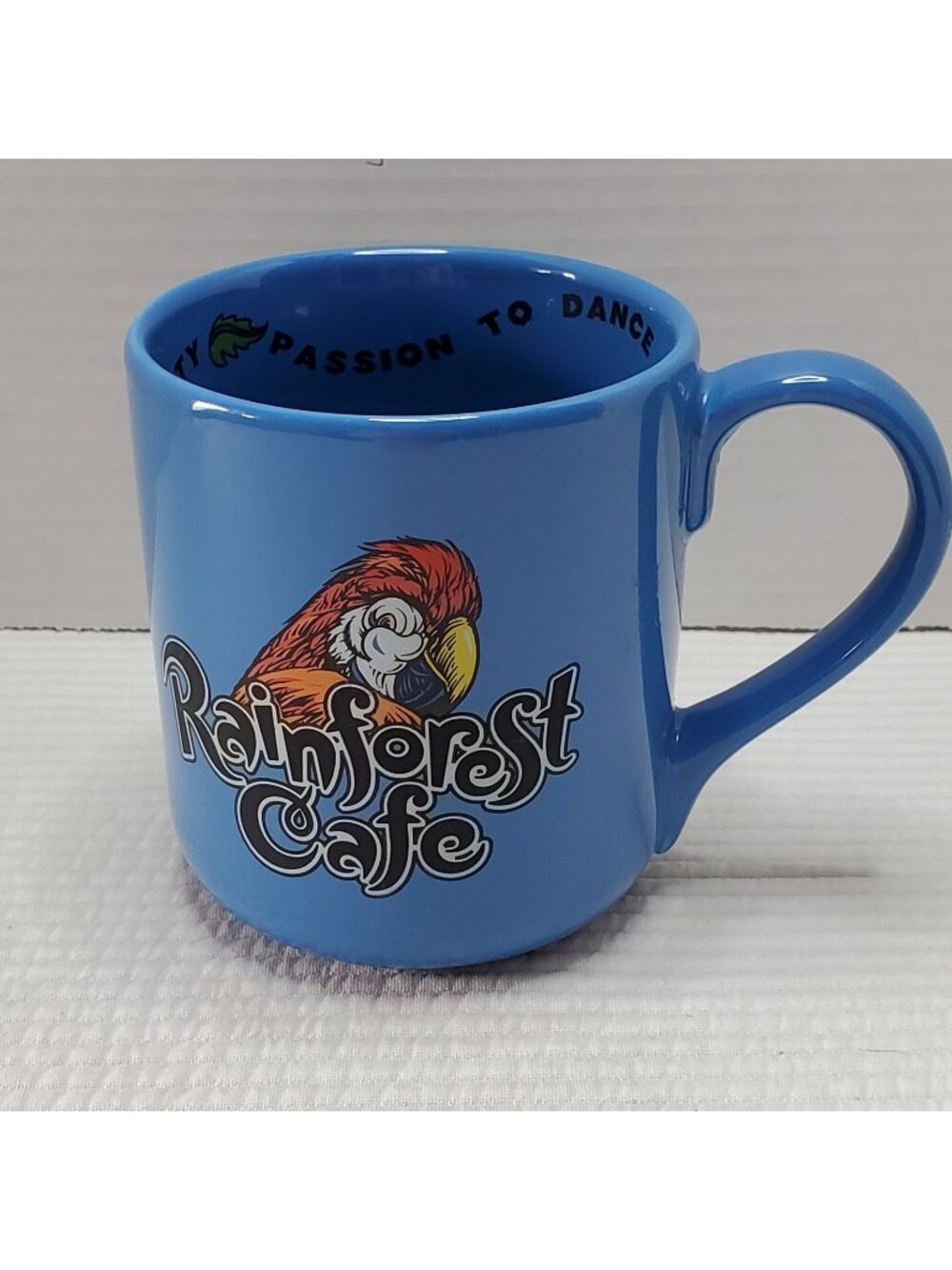 Rainforest Cafe Macaw Parrot Rio 1999 Coffee Mug Tea Ceramic 16oz Vintage Blue